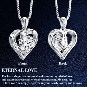 Eternal Love 2 Carat Moissanaite necklace sterling silver